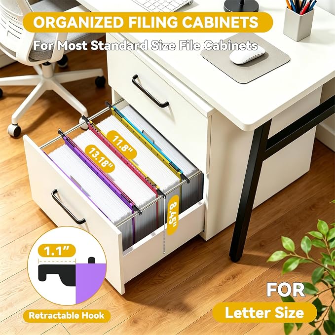 2.5" Expanding Large Hanging File Folders, 12 Pack Plastic Extra Capacity Hang - Image 3