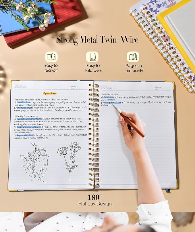 Cute Spiral Notebook Journal for Women, 200 Pages Lined Notebooks 8.5” x 11” - Image 6