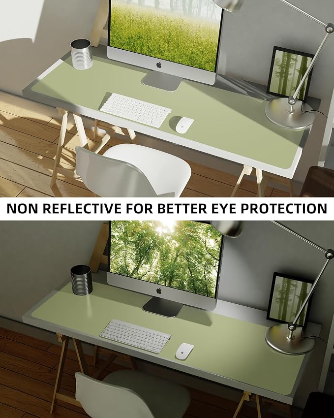 AFIING Leather Desk Pad Protector, Mouse Pad, Office Desk Mat, Non-Slip PU - Image 6