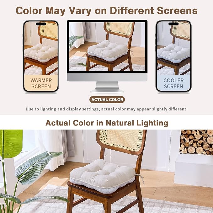 BETU Chair Cushions for Dining Chairs Set of 4, 3.5" Thick Kitchen Table Chair - Image 8