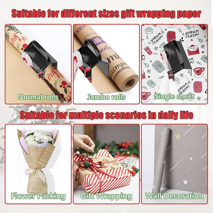 2-Pack Wrapping Paper Cutter & Tape Dispenser - Image 5