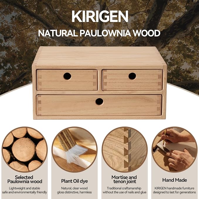 Kirigen Natural Wooden Desktop Organizer - Image 7