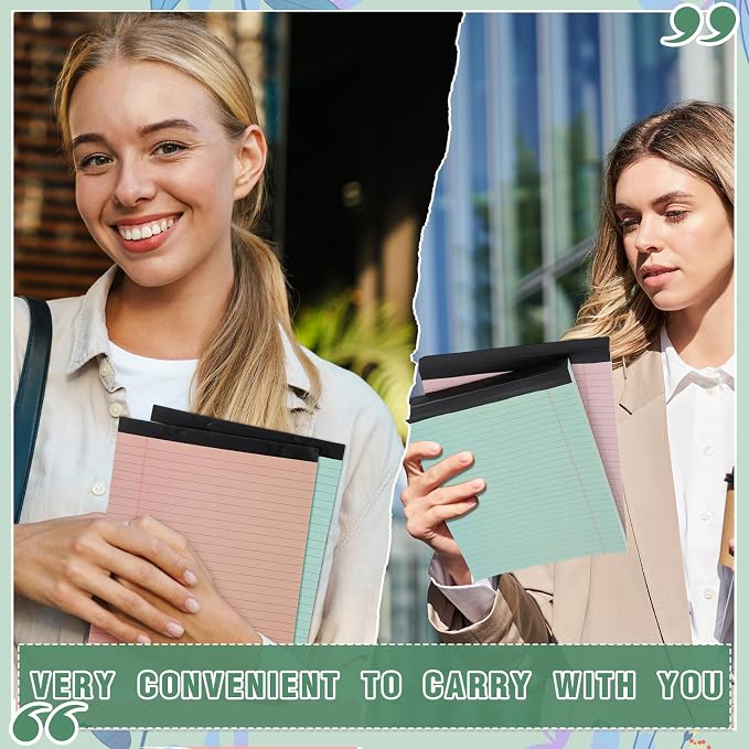 Fuutreo 8 Pcs 8.5'' x 11'' Colored Legal Pad Writing Pads Wide Ruled 50 Sheets - Image 5