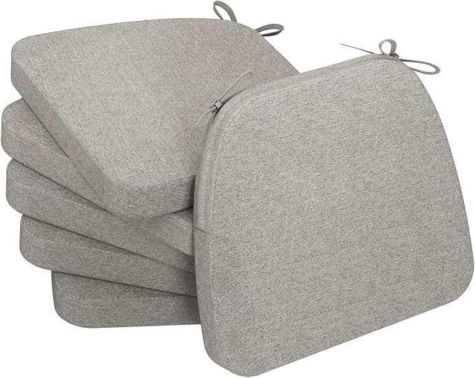 AAAAAcessories D-Shaped Chair Cushions, Machine-Washable Cover, Khaki Gray by AAAAAcessories