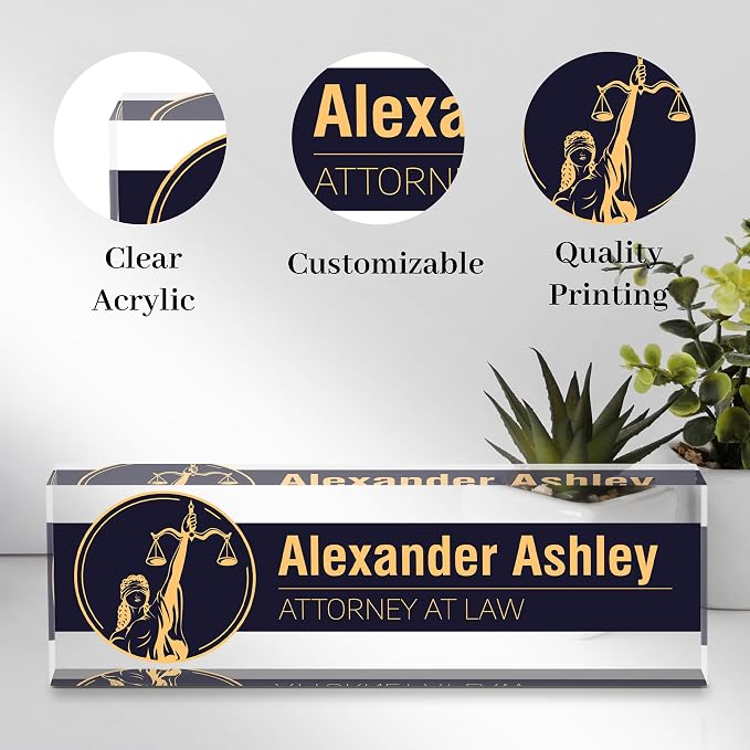Custom Desk Name Plate Personalized, Acrylic Name Plates - Image 3