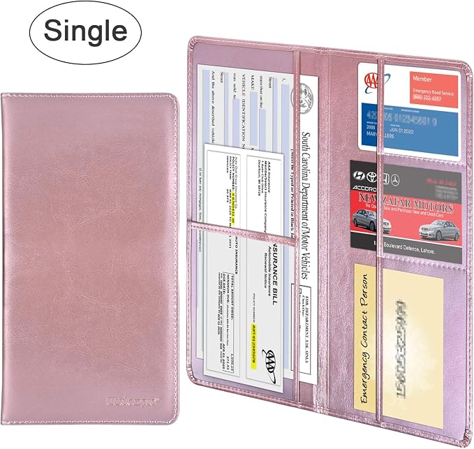 Wisdompro Car Document Holder Organiser, PU Leather Vehicle Insurance and - Image 9