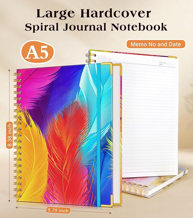 Lined Spiral Notebook Journal for Women, 150 Pages Cute Notebooks 5.75” x 8.38” - Image 2