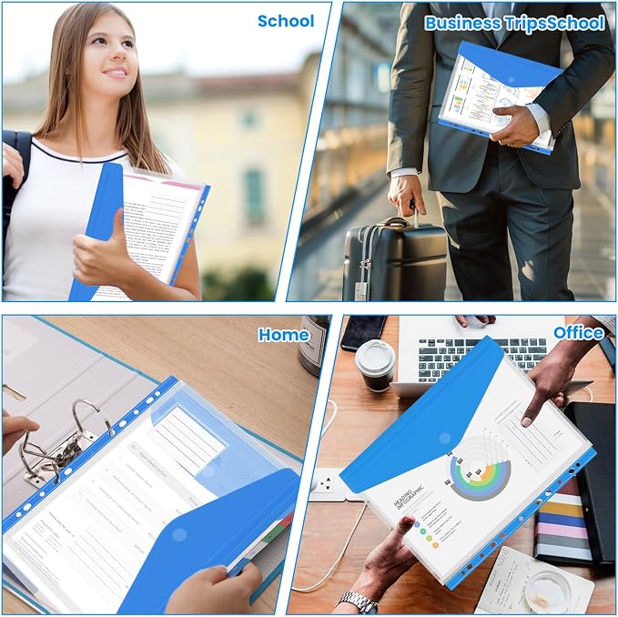 10 Pack Binder Folders with Pockets 11 Holes Expandable Dividers - Image 6