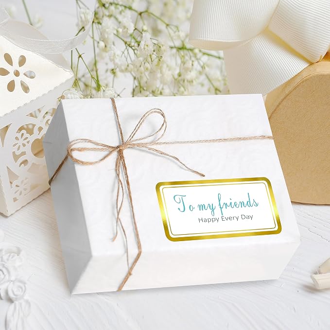 200 PCS Gold Metallic Name Labels, Blank Name Tag Stickers - Image 5
