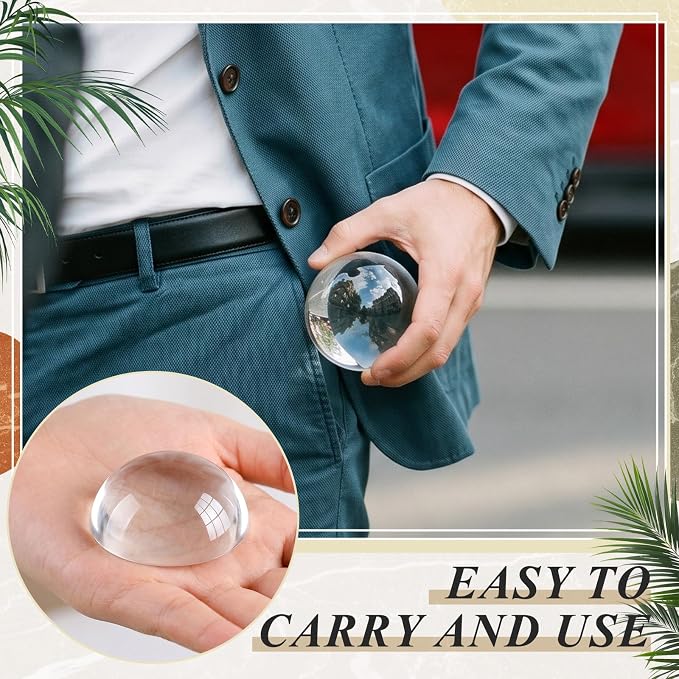 Briwooody Crystal Dome Magnifier Paperweights Glass Paperweight Reading - Image 6