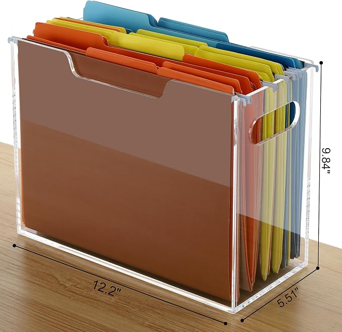 DINGHUO Acrylic File Folder Organizer, Hanging File Organizer Box, File Holder - Image 4