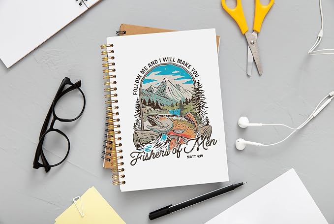 Trout Fish Christian Notebook Journal, Matthew 4:19 Bible Notebook - Image 2