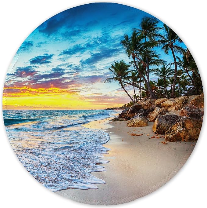 ITNRSIIET Round Mouse Pad with Stitched Edge Premium-Textured Waterproof by +ITNRSIIET