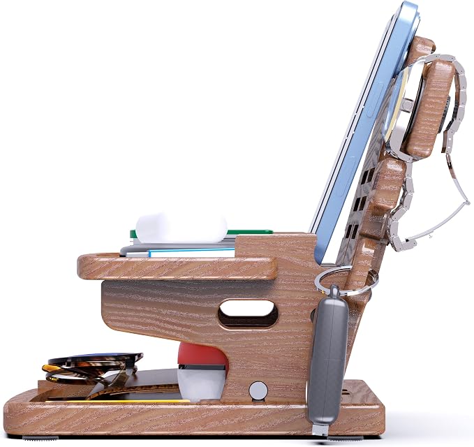 MED Wood Phone Docking Station – Nightstand Desk Organizer - Image 7