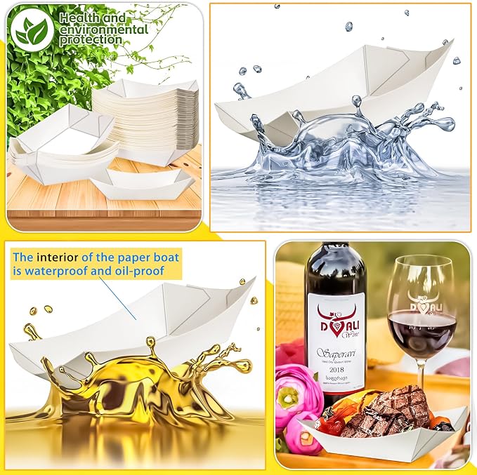 120 Pack 2Lb Paper Food Boat Trays Disposable Paper Boats Containers - Image 7