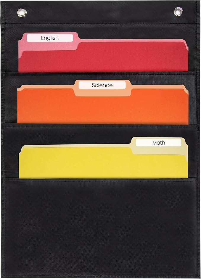 Essex Wares - 3 Pocket File Pocket Chart, and More - Wall Folder Organizer - 3 by EssexWares