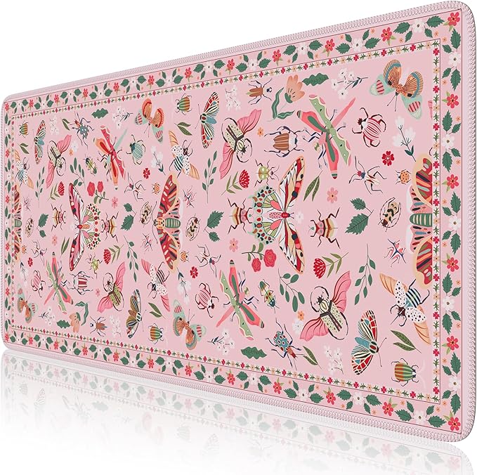 iCasso Pink Desk Pad Mat, XXL Large Mouse Pad, Desk Matt by iCasso