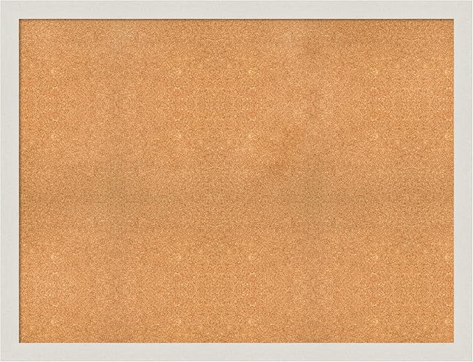 Amanti Art Natural Cork Board for Wall, 39x51 Vision Board with White Frame, Oversize Corkboard Office Decor for Home Organization, Country Rustic Corkboard Pinboard to Display Items for Home-DeskLoop Office