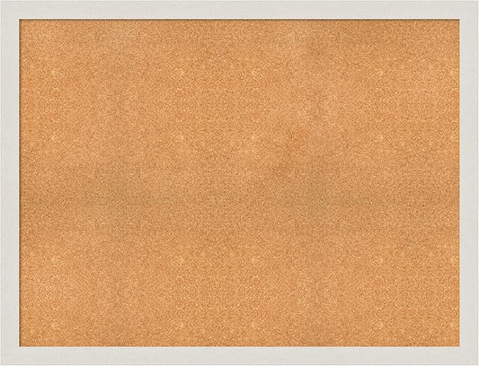 Amanti Art Natural Cork Board for Wall, 39x51 Vision Board with White Frame, Oversize Corkboard Office Decor for Home Organization, Country Rustic Corkboard Pinboard to Display Items for Home-DeskLoop Office