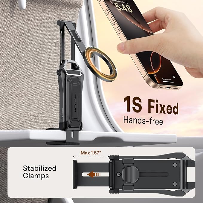 OMOTON TP02 360° Rotating for MagSafe Tripod, Aluminum Magnetic Phone Tripod - Image 3