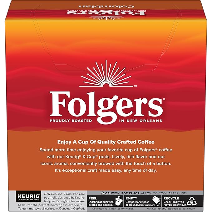 Folgers Colombian Medium Roast Coffee, 128 Keurig K-Cup Pods-DeskLoop Office