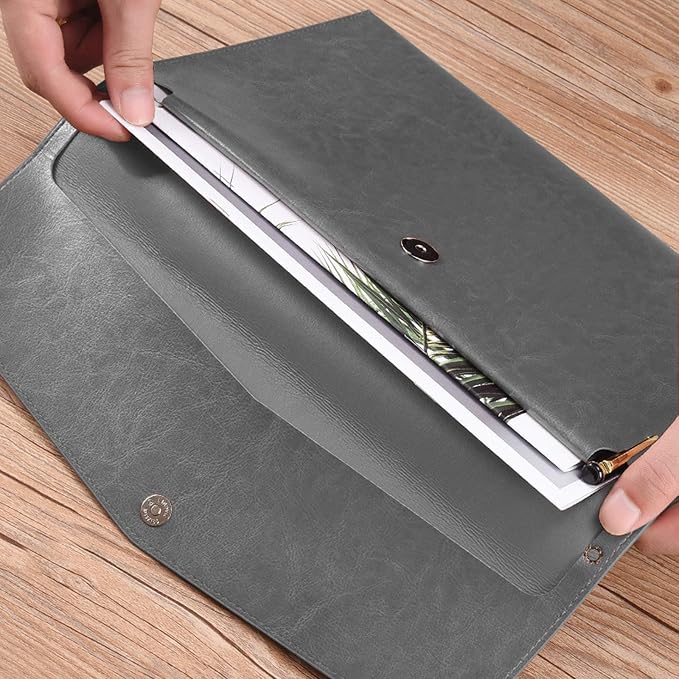 PU Leather A4 File Folder Document Holder Envelope Folder Case - Image 5