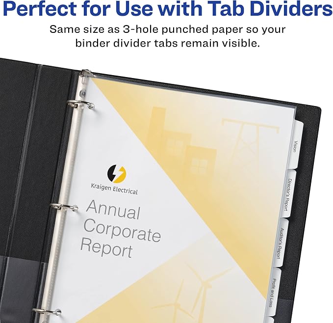Avery Non-Glare Page-Size Sheet Protectors, Pre-Punched - Image 3