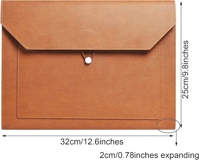 PU Leather A4 File Folder Document Holder 2 Pockets Portfolio Envelope Folder - Image 2