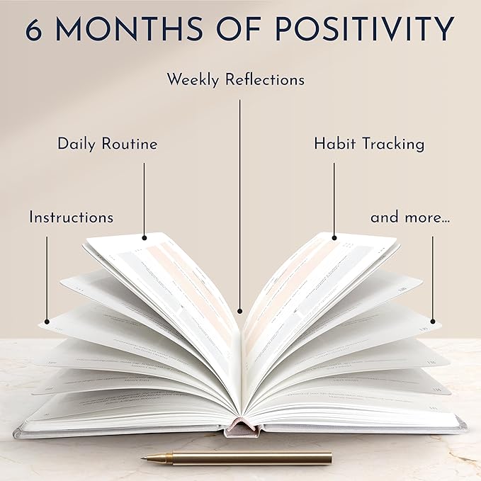 RYVE Daily Gratitude Journal for Women: 6-Month Guided Positivity & Wellness Journal with Prompts - Affirmation, Mindfulness, Self Help & Reflection, Gratitude Journal Notebook, Manifestation Journal-DeskLoop Office