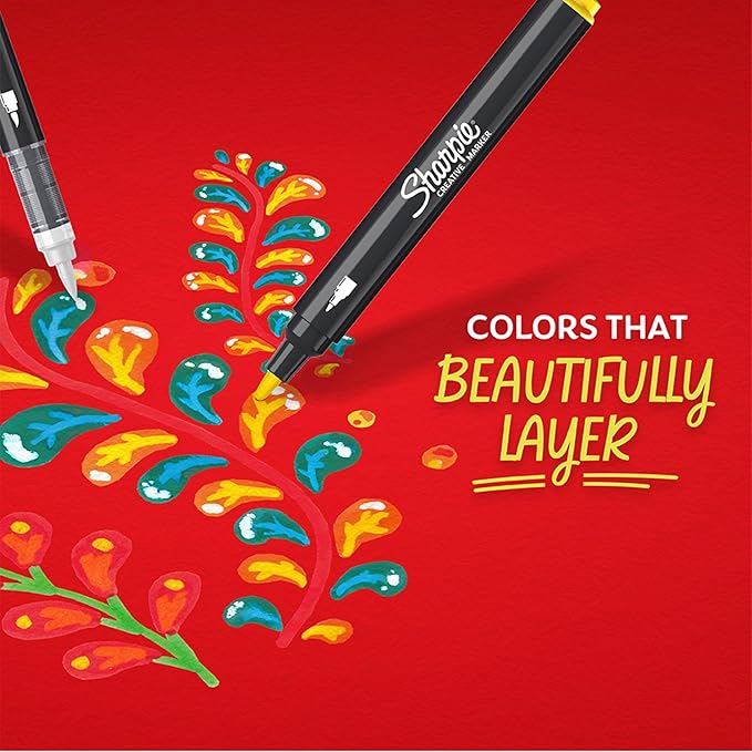 Sharpie Creative Markers, Combo Pack, Water-Based Acrylic, Bullet & Brush Tips - Image 6