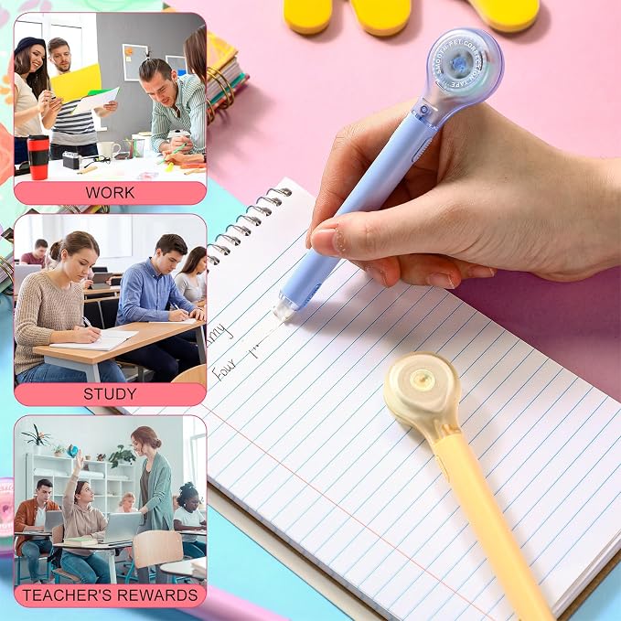 Gersoniel 25 Pack Correction Tape Pen Correctional Ink Tape Push Pull Protective - Image 7