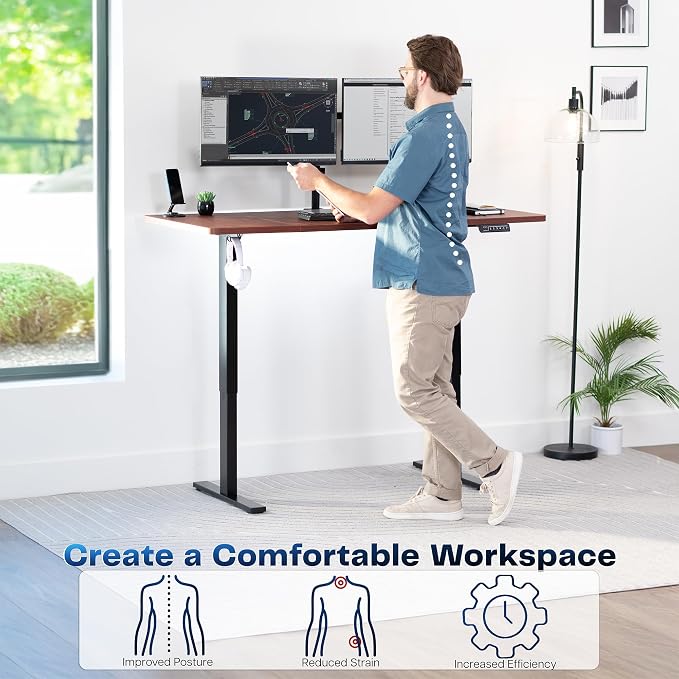 VIVO Electric 60 x 30 in Standing Desk, Memory Height Adjustment, 1B Series - Image 4