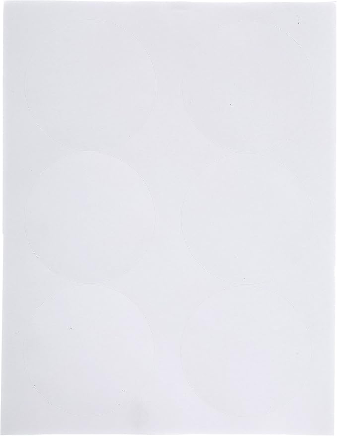 Compulabel Circular Labels for Laser and Inkjet Printers, 3 1/3-Inch Diameter, Permanent Adhesive, 6 Per Sheet, 100 Sheets Per Carton, White (311657)-DeskLoop Office