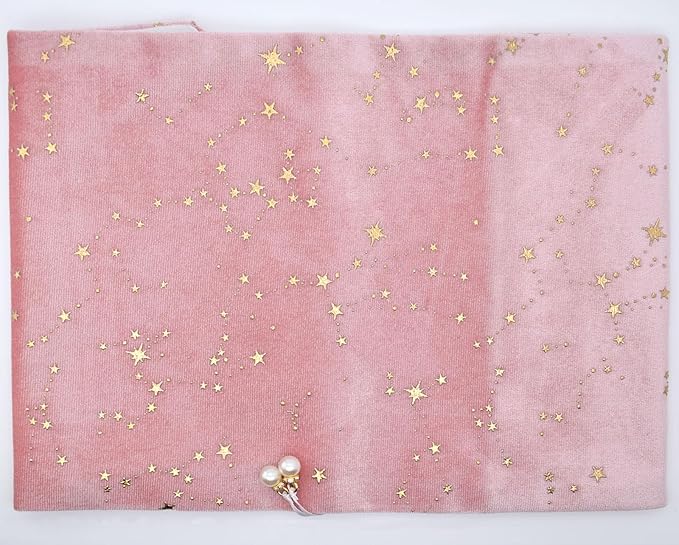 BLBMH Book Covers for Paperbacks Fit for 5.5x8.5 inch Book Bible Adjustable Book Sleeve Cover for Women Over 15 Soft Cloth Protector for Bible Novels - Stars Pink-DeskLoop Office