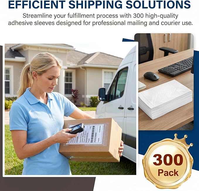 Nicunom 300 Pcs Packing List Envelopes 6''x10'', Adhesive Shipping Sleeves - Image 5