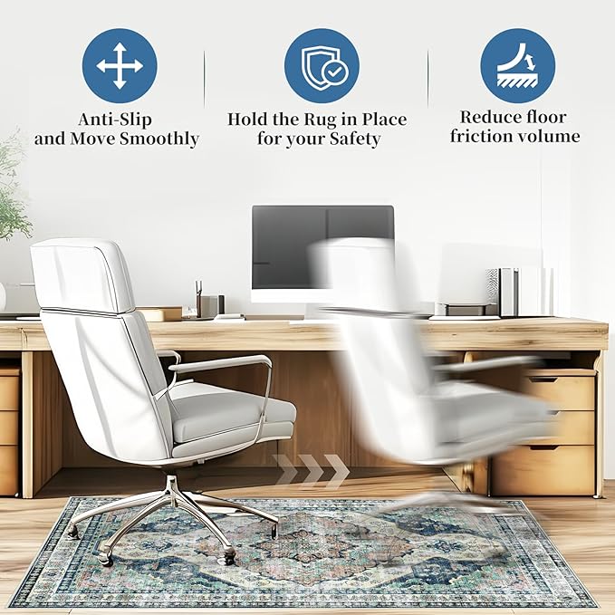 Office Chair Mat for Hardwood Floor&Tile Floor, Under Desk Rug for Rolling - Image 5