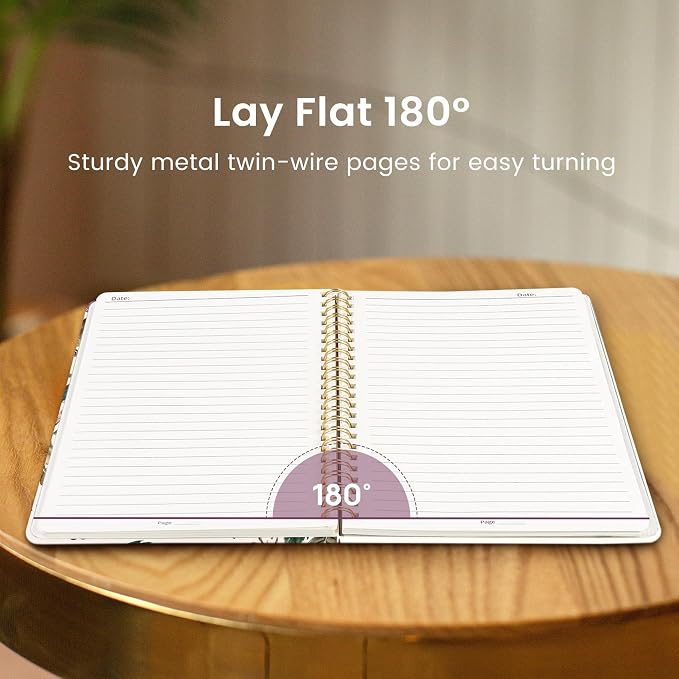 Taja Spiral Journal Notebook for Women, Pretty Hardcover Lined Notebook for - Image 4