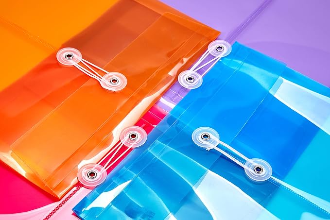 6 Pack Plastic Envelopes Poly Envelopes Expandable Files Document Folders - Image 5