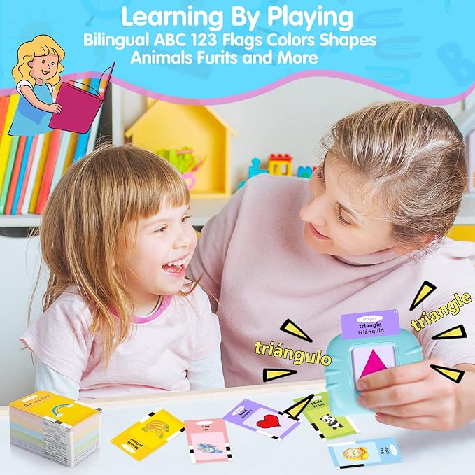 QuTZ ABC Learning Flash Cards for Toddlers 2-4 Bilingual Spanish English - Image 5