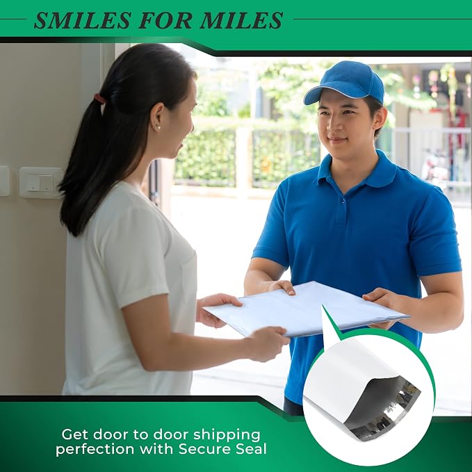 500 Pack Secure Seal White Poly Mailers - Image 7