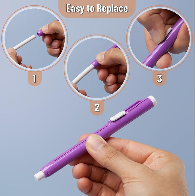 Mr. Pen- Retractable Mechanical Eraser Pens, 6 Pack, Vibrant Colors | - Image 4
