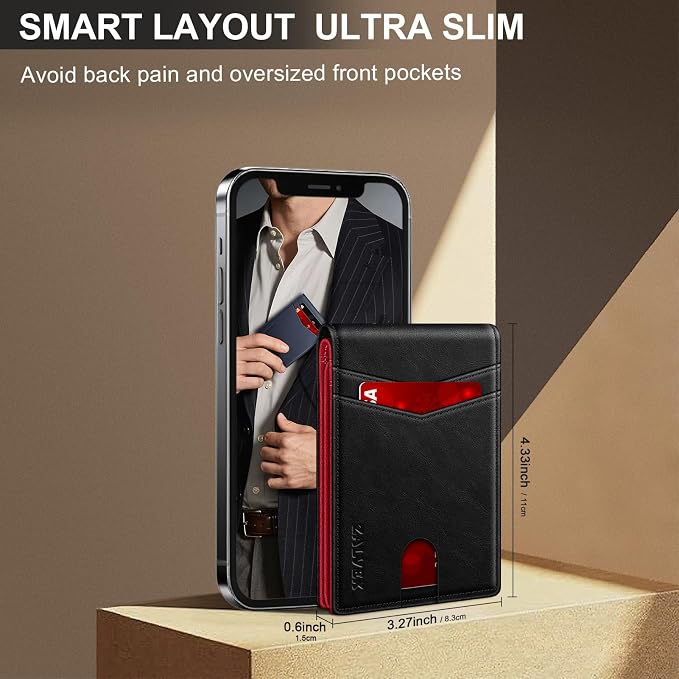 Wallet for Men Slim RFID Blocking Leather Credit Card Holder Wallet for 14 Cards - Image 4