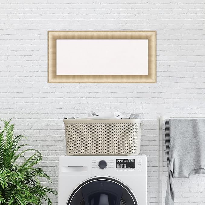 Amanti Art White Cork Board for Wall, 17x35 Vision Board with Gold Frame, Medium Corkboard Office Decor for Home Organization, Casual Corkboard Pinboard to Display Items for Home Organization in-DeskLoop Office