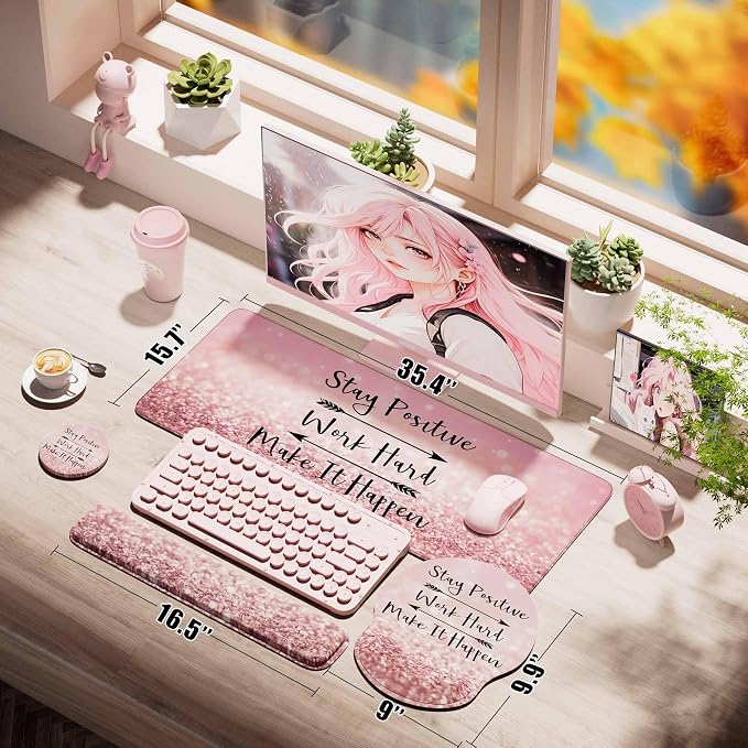 Desk Mat Set + Keyboard and Mouse Pad - Image 3