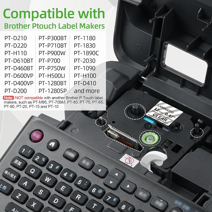 Labelife TZe-131 TZe131 Clear Label Maker Tape Replacement - Image 2