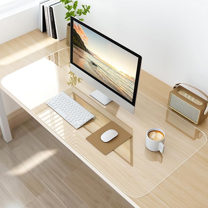 NATRKE Clear Desk Mat Pad, 27.6"x15.7" Large Transparent Computer Desk Mat by NATRKE