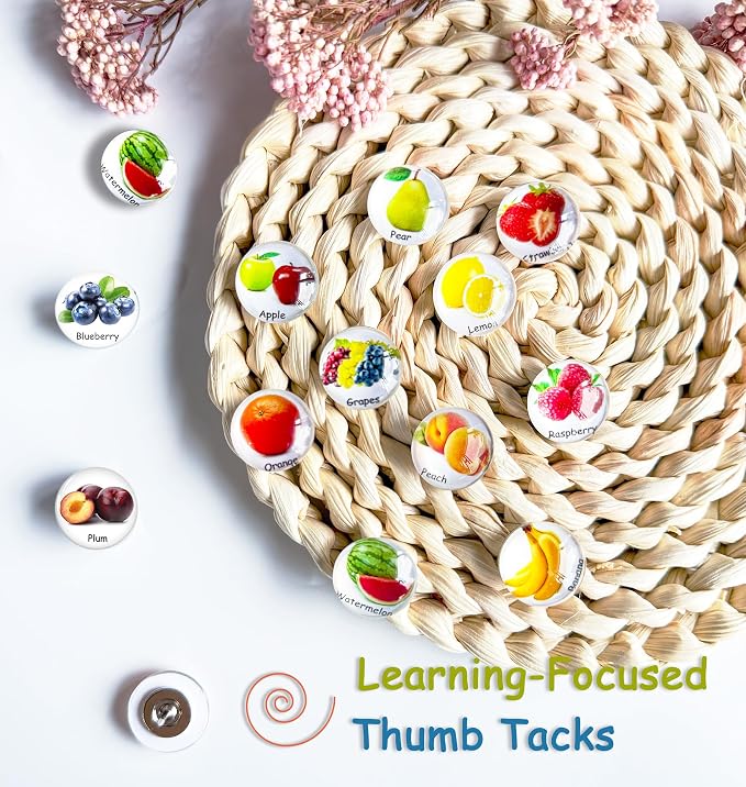 24Pcs Push Pins, Decorative Thumb Tacks, Tacks and Push pins, Cork Board Tacks - Image 2