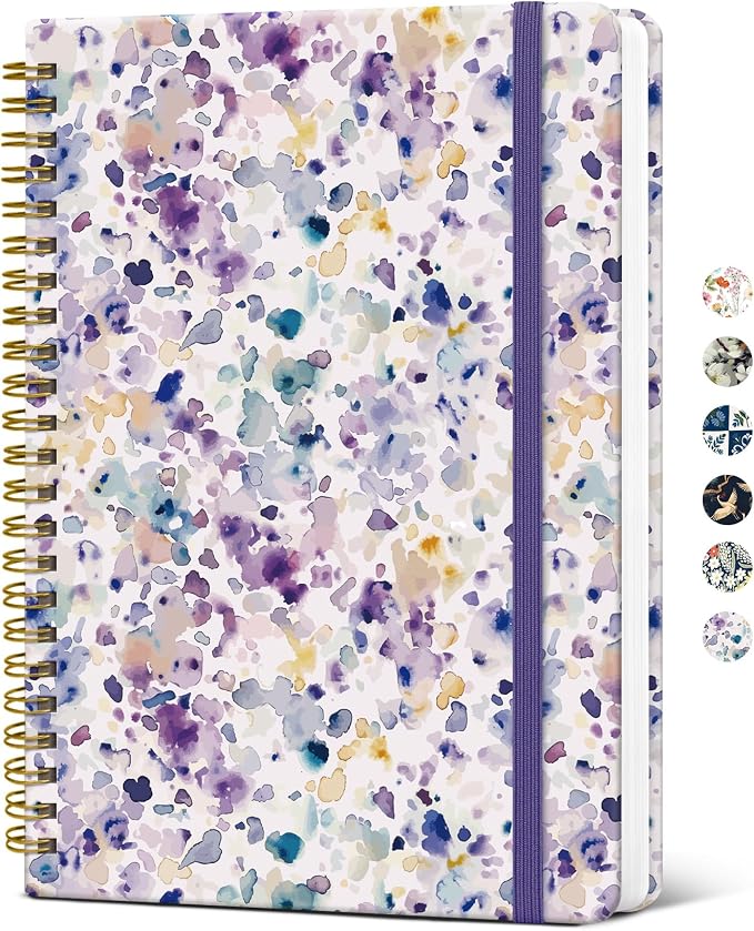 Taja Spiral Journal Notebook for Women, Pretty Hardcover Lined Notebook for by Taja