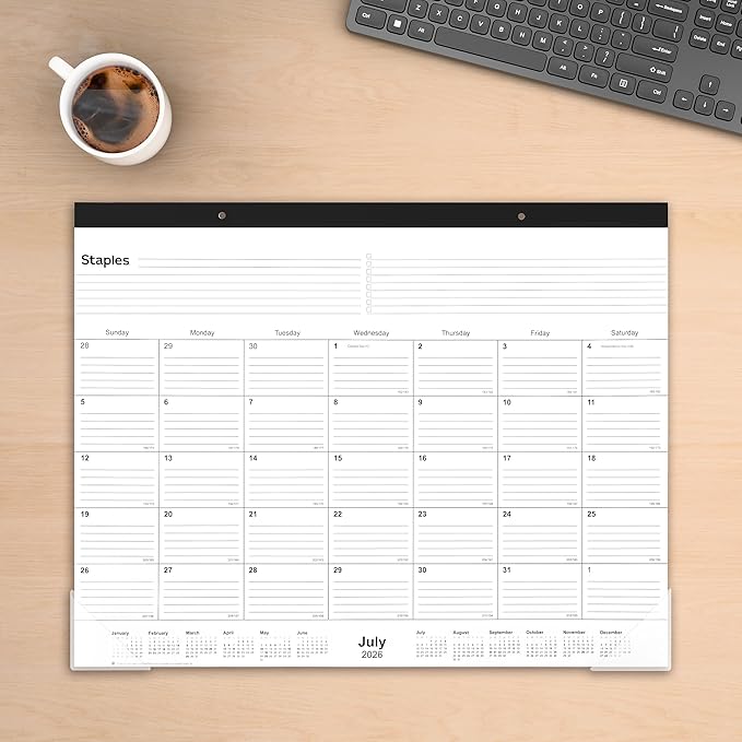 2026-2027 Staples 21.75" x 17" Academic Monthly Desk Pad Calendar - Image 3