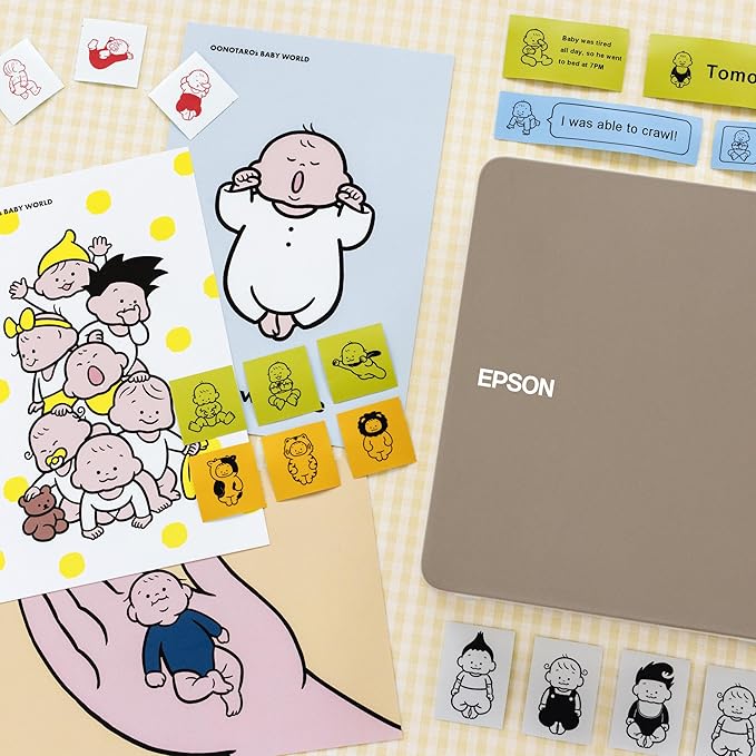 Epson LABELWORKS 224BMGYPX Genuine PET (Polyester) Tape Cartridge - Black on Matte Light Gray Designer Craft Label Maker Tape - 1" (24MM) Wide, 26'-DeskLoop Office